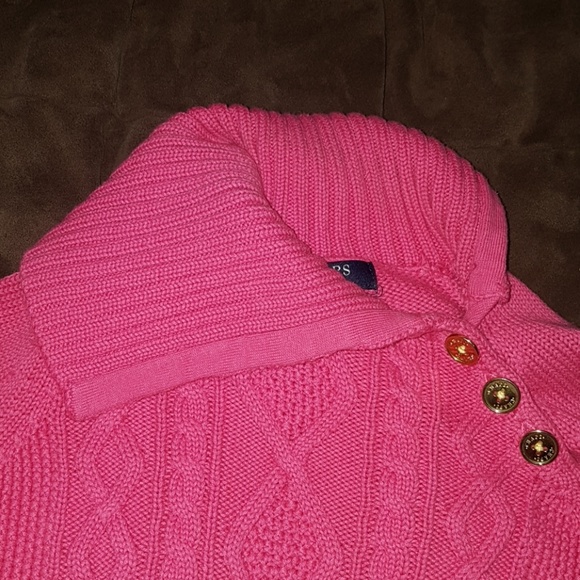 "Chaps" pink versatile neck sweater - Picture 2 of 4